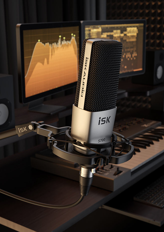 3C数码音频产品渲染 手机声卡与麦克风在录音制作中的应用